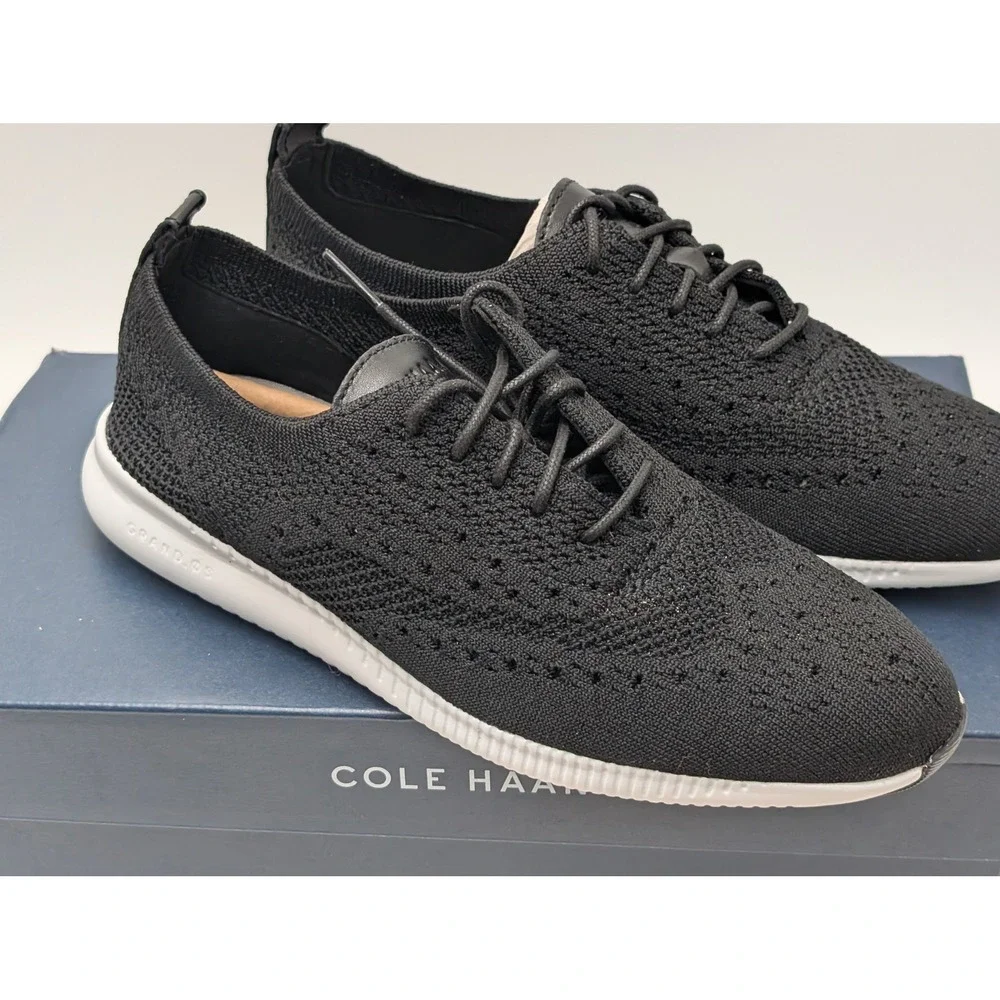 Cole Haan Sneakers Womens 6.5 Black 2.Zerogrand Stitchlite Oxford W11511 Knit‎